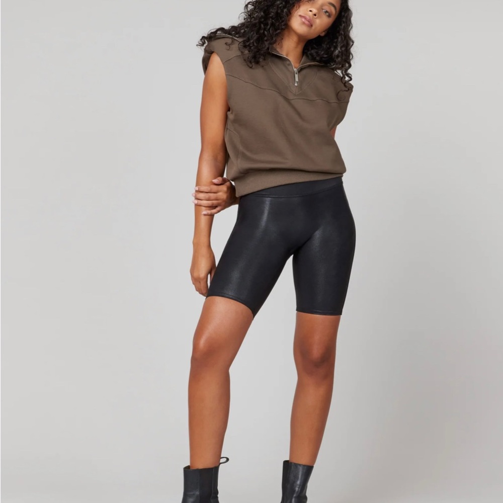 SPANX faux leather bike shorts